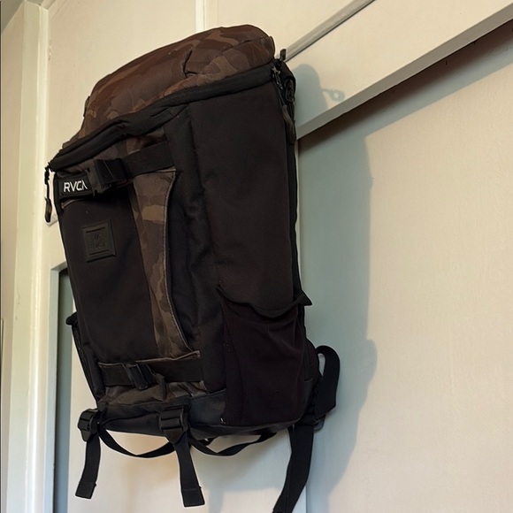RVCA Brown and Black Camouflage Backpack - Picture 2 of 7